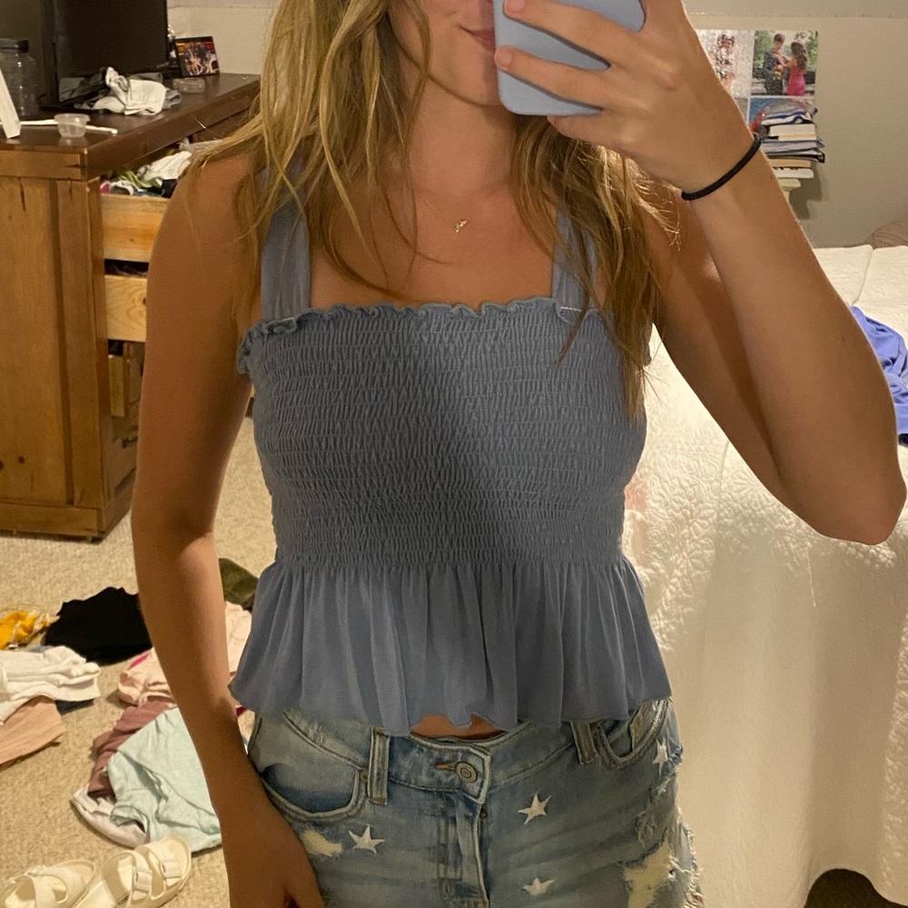 Urban Outfitters Smocked Frill Tank